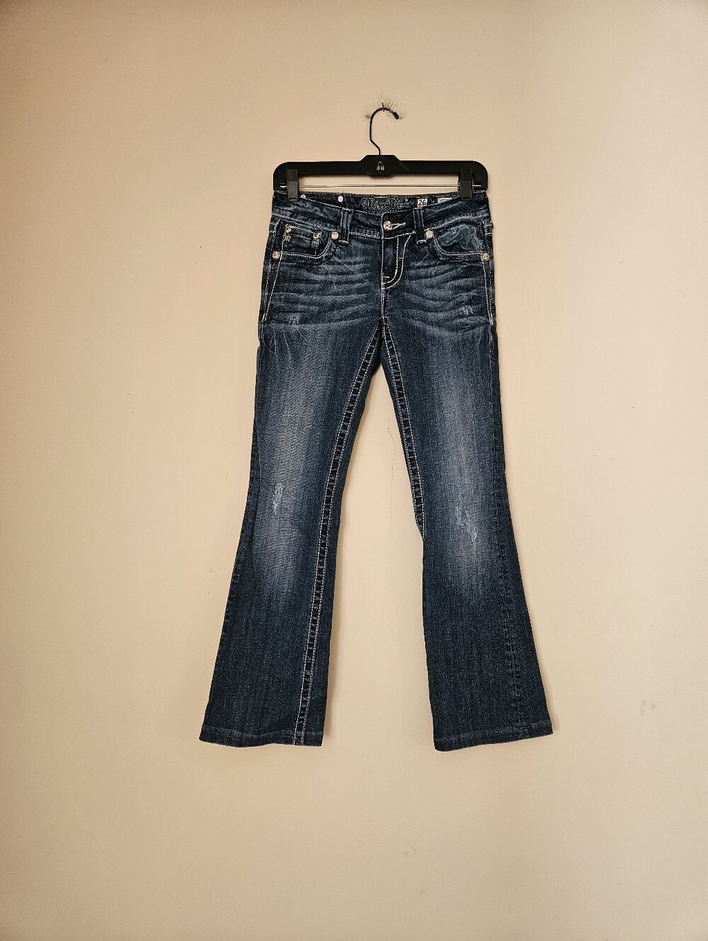 Miss Me Dark Blue Boot Cut Jeans, Size 26, Blue